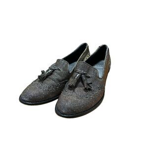 Stuart Weitzman Women's Sparkle GUY THING' Metallic  Tassel Slip-On Loafer‎ 7.5